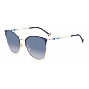 Carolina Herrera Women's Sunglasses - Gold Blue Cat Eye Frame | CH 0036/S 0LKS/DG