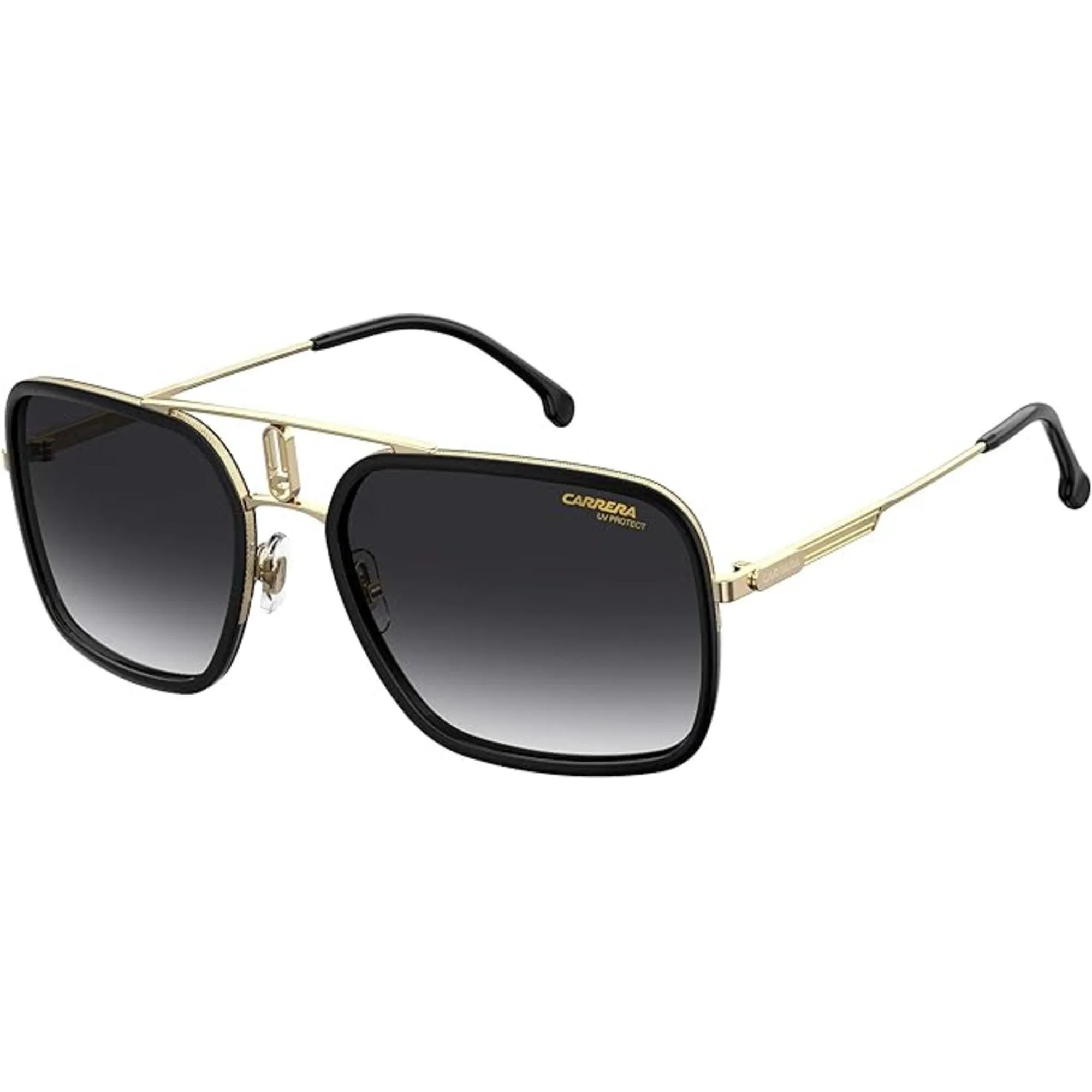 Carrera Unisex Sunglasses - Gold Black Pilot Frame Grey Shaded Lens | 1027/S 0RHL