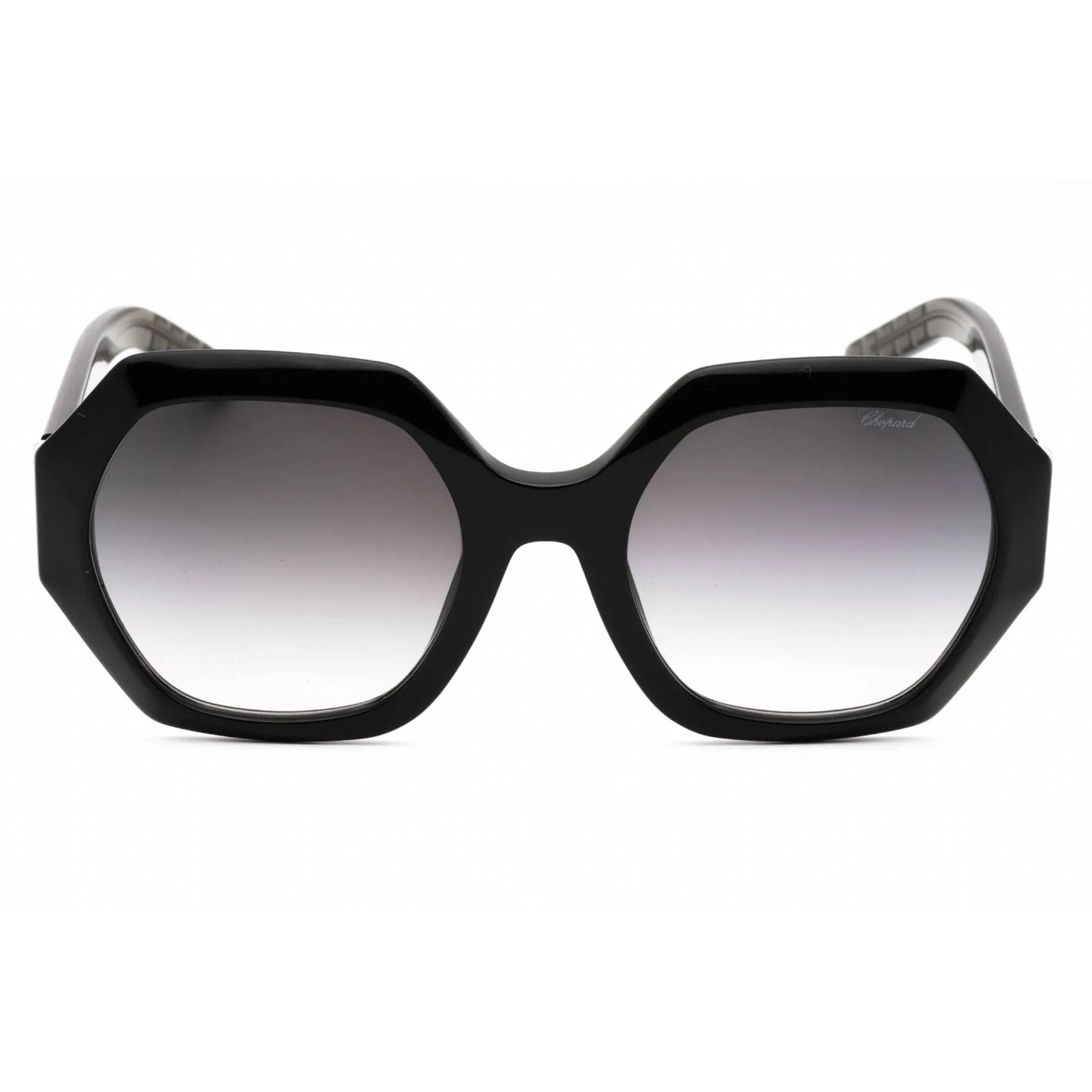 Chopard Women's Sunglasses - Black Acetate Geometric Frame Grey Lens | SCH362M 0BLK