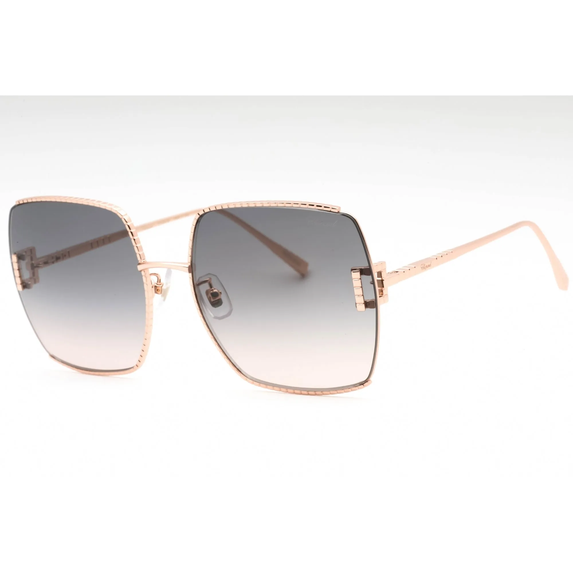 Chopard Women's Sunglasses - Shiny Copper Gold Metal Square Shape Frame| SCHG30M 08FC