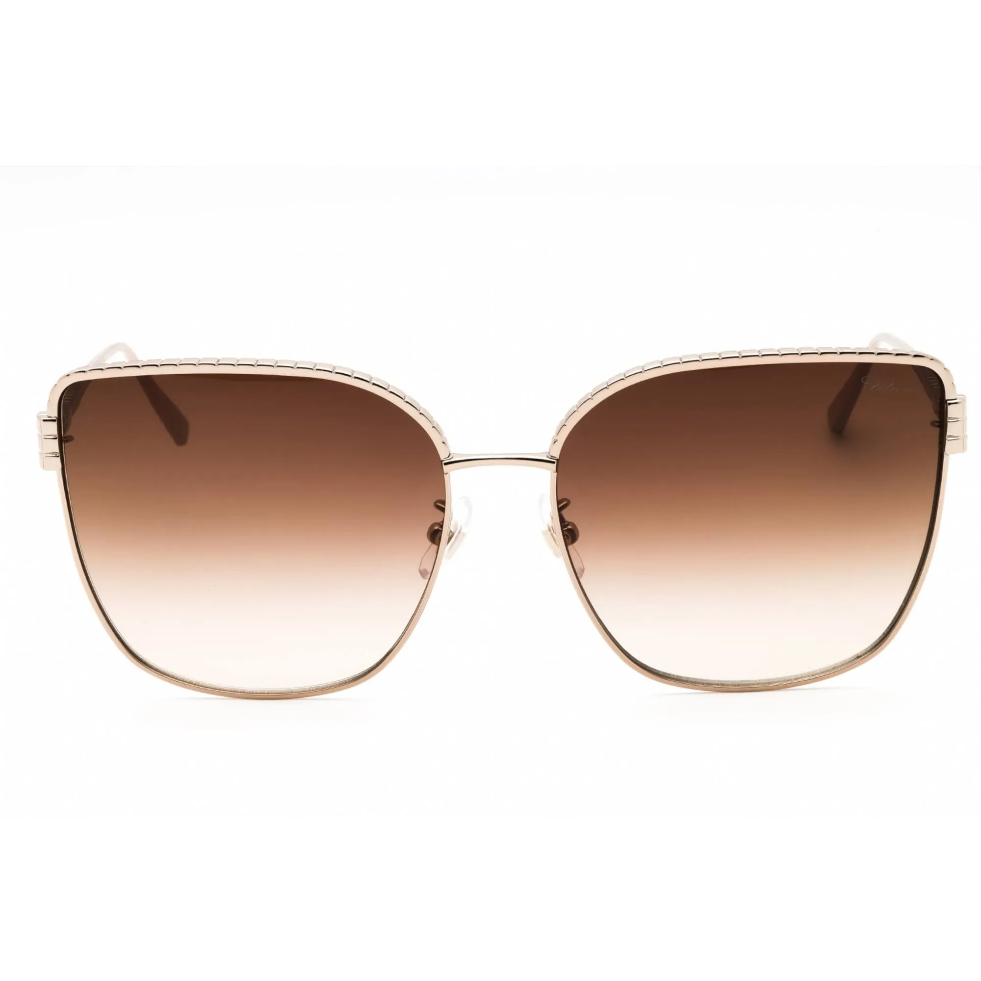 Chopard Women's Sunglasses - Shiny Rose Gold Metal Full Rim Butterfly | SCHG67M 0A39