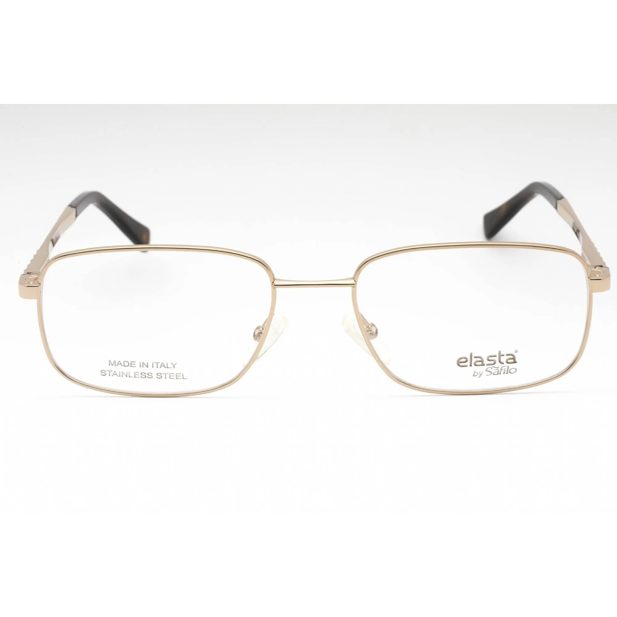 Elasta Men's Eyeglasses - Gold Metal Rectangular Shape Full Rim Frame | E 7245 0J5G 00