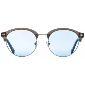 Elton John WOODSTOCK Unisex Sunglasses Moss Brown Grey Crystal Silver/Blue 53 mm
