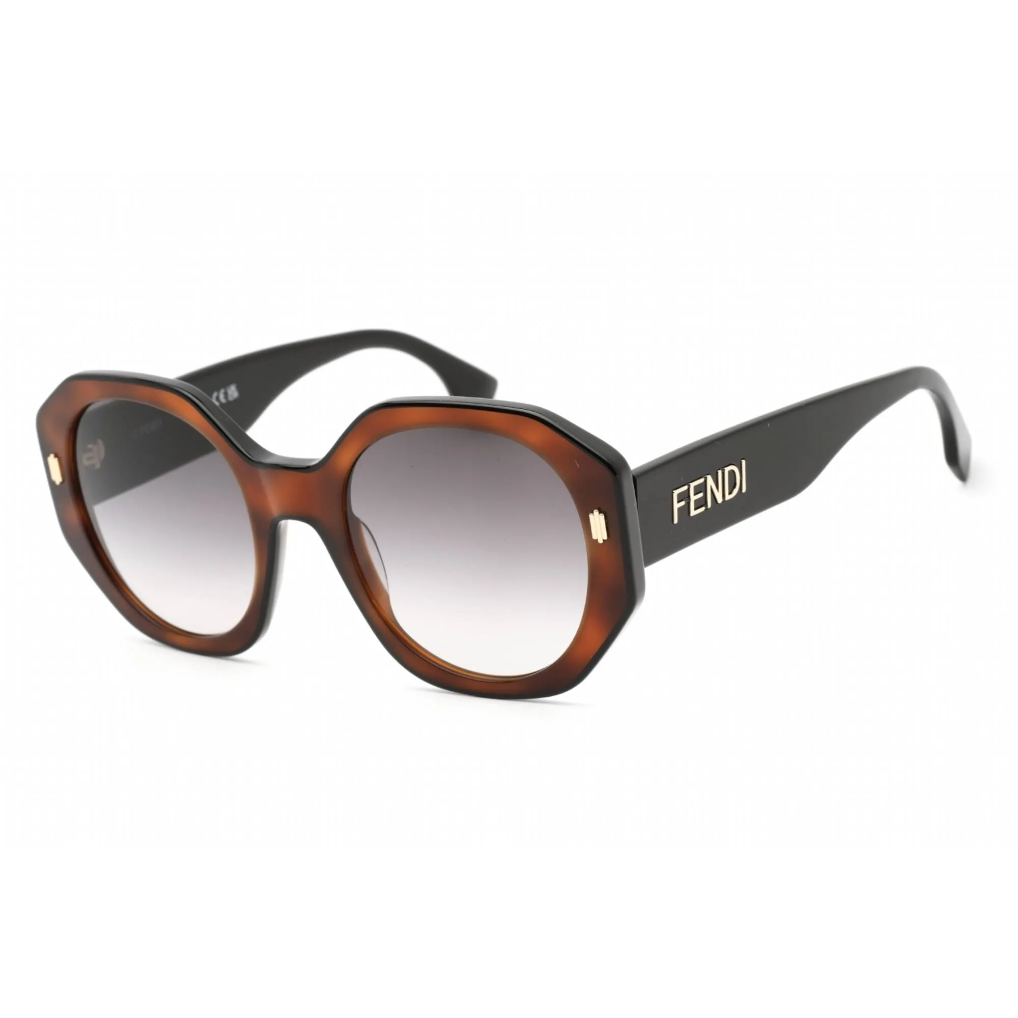 Fendi Men's Sunglasses - Tortoise Plastic Geometric Full Rim Frame | FE40045I 53B