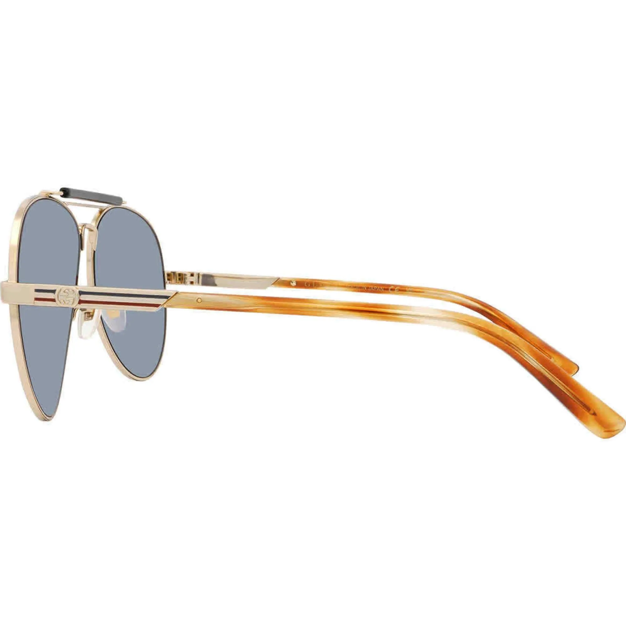 Gucci Men's Sunglasses - Gold Metal Aviator Full Rim Frame Grey Lens | GG1287S 004