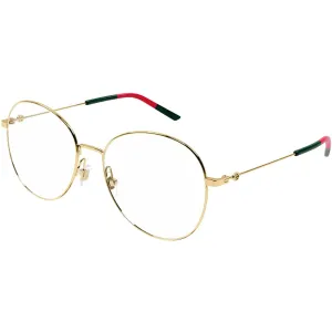 Gucci Women's Eyeglasses - Gold Metal Round Full Rim Frame Demo Lens | GG1201O 001