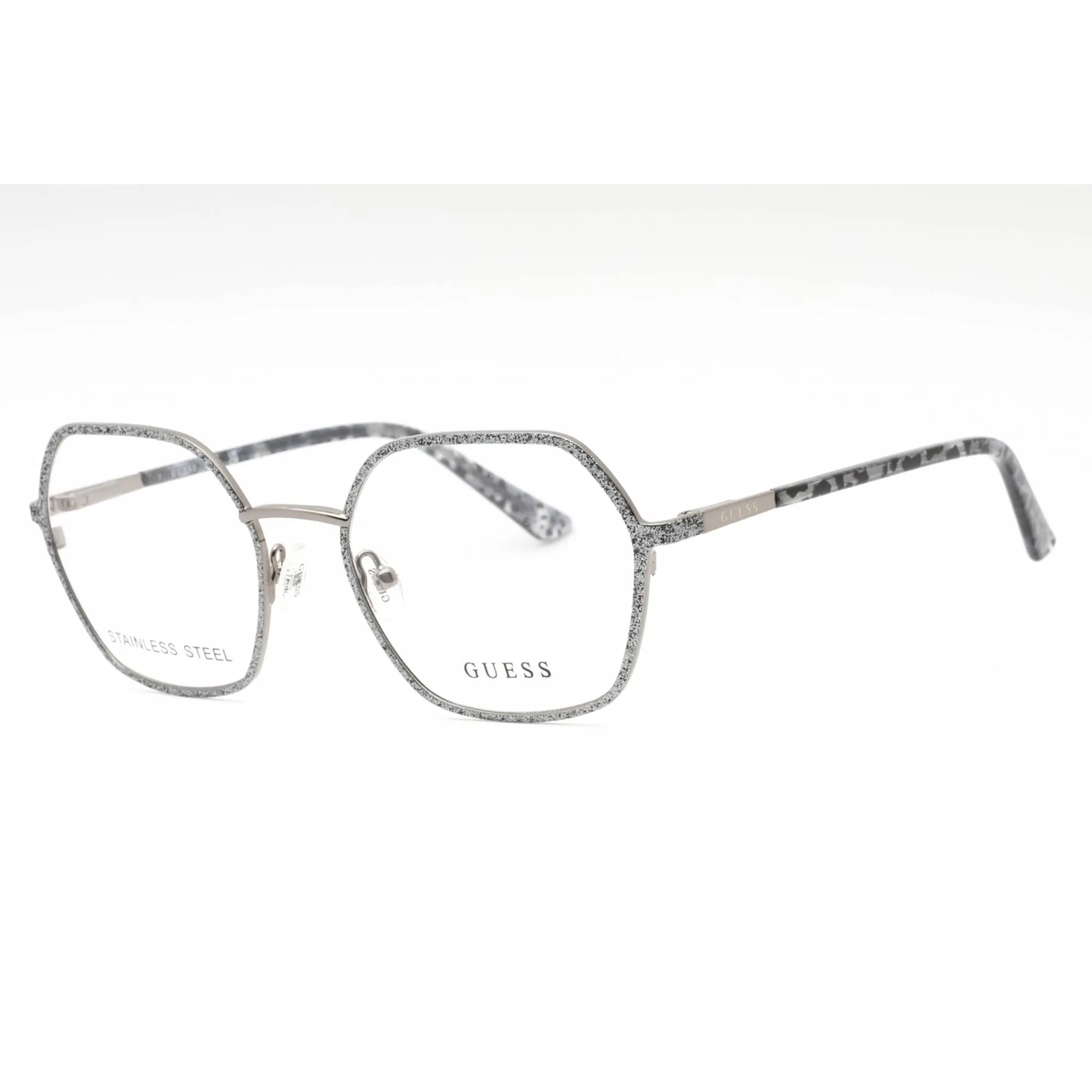 Guess Women's Eyeglasses - Grey/Other Metal Geometric Full Rim Frame | GU2912 020