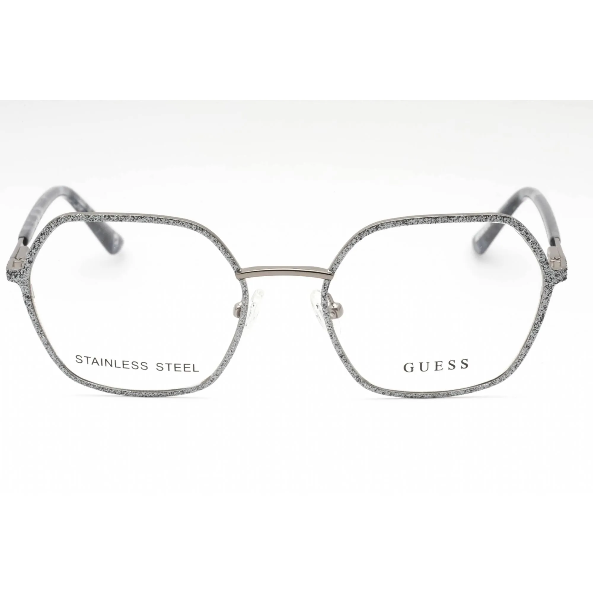 Guess Women's Eyeglasses - Grey/Other Metal Geometric Full Rim Frame | GU2912 020