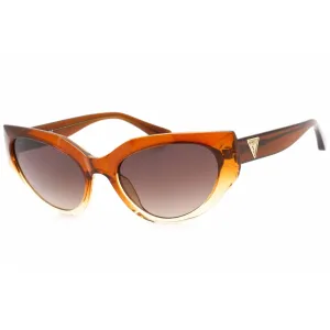 Guess Women's Sunglasses - Full Rim Light Brown Plastic Cat Eye Frame | GU7787-A 47F