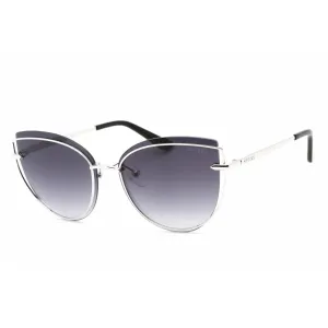 Guess Women's Sunglasses - Full Rim Shiny Light Nickeltin Metal Cat Eye | GU7617 10B