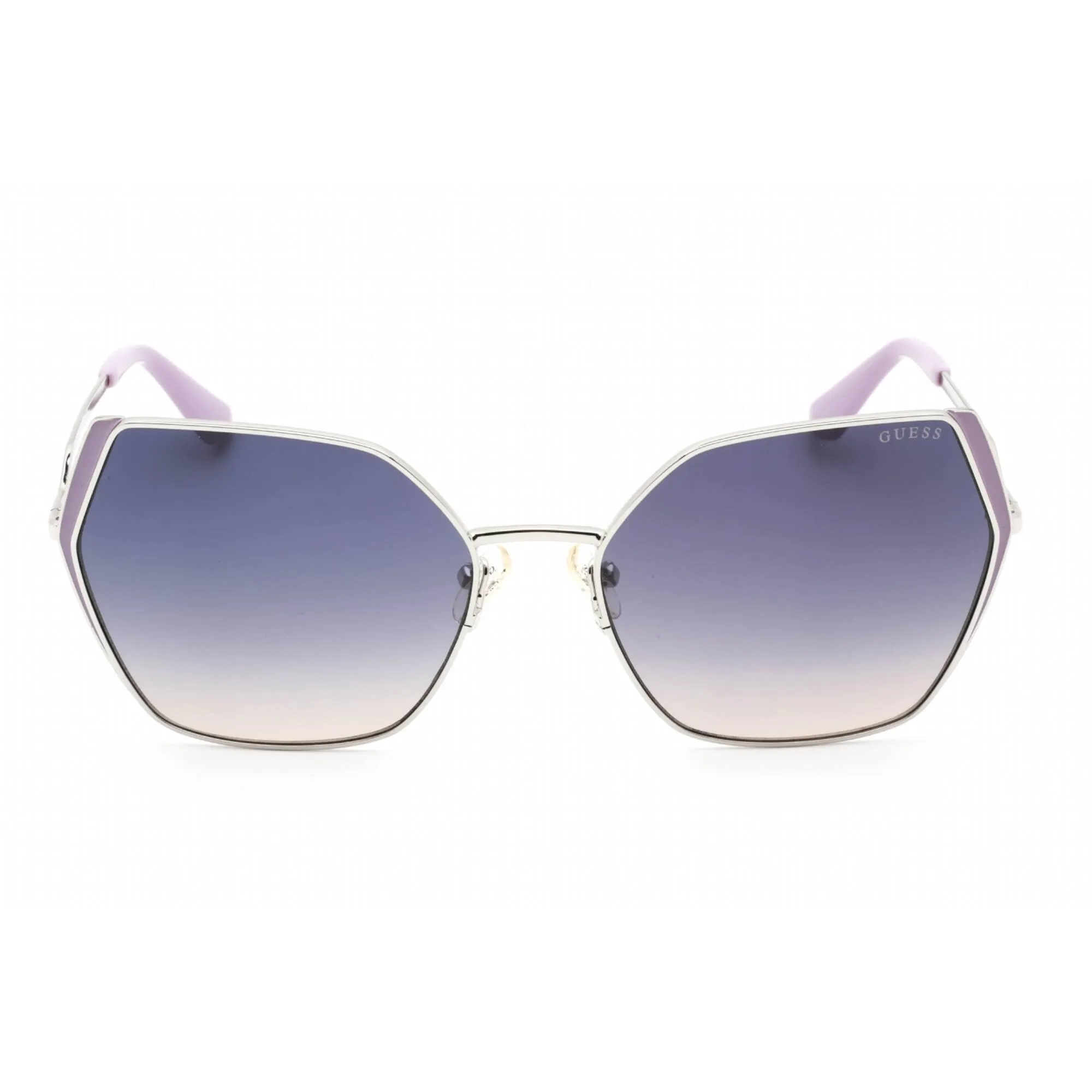 Guess Women's Sunglasses - Full Rim Shiny Light Nickeltin Metal Frame | GU7843 10B