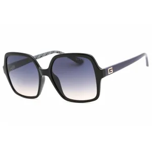 Guess Women's Sunglasses - Shiny Black Plastic Rectangular Shaped Frame | GU7921-H 01B