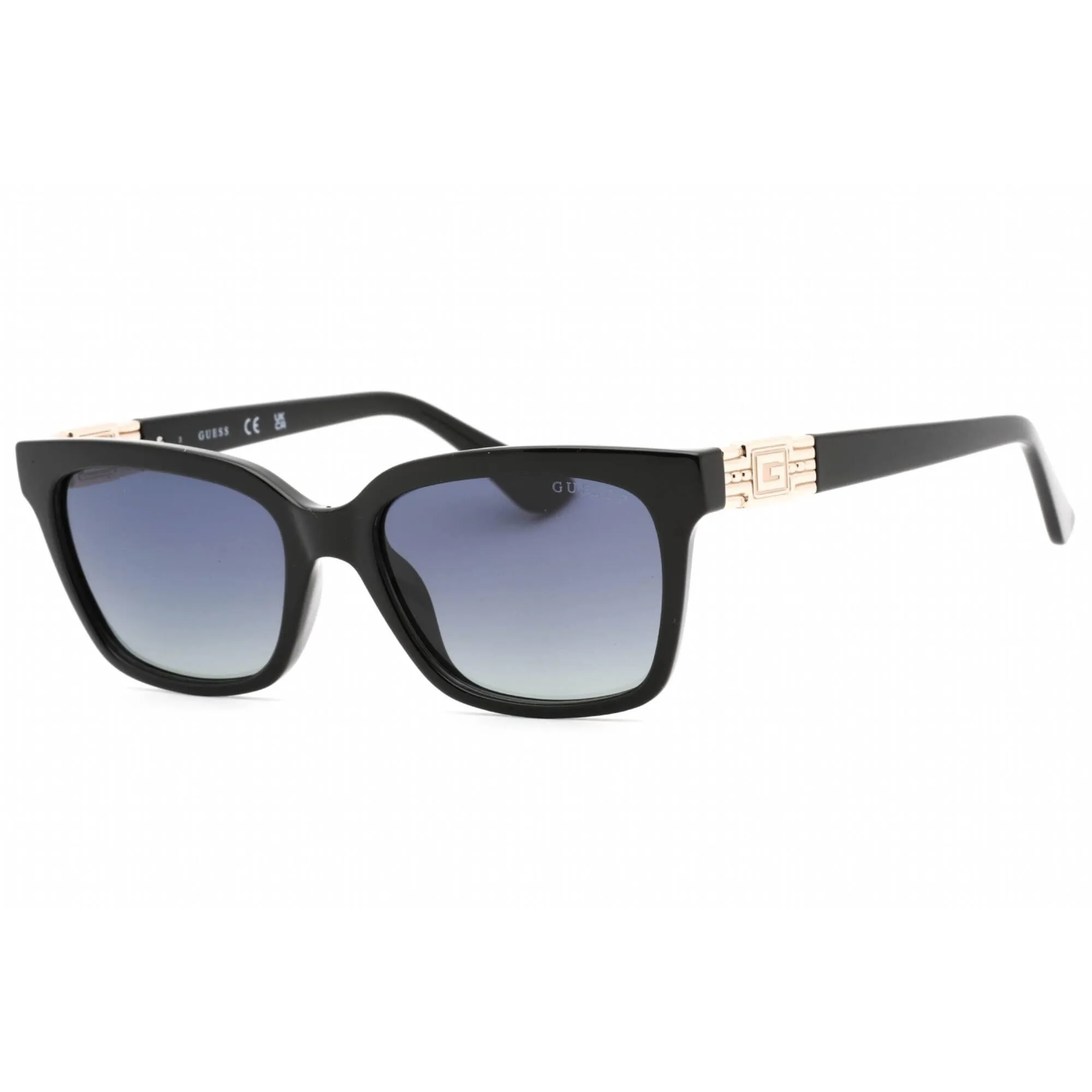 Guess Women's Sunglasses - Smoke Polarized Lens Shiny Black Square Frame | GU7869 01D