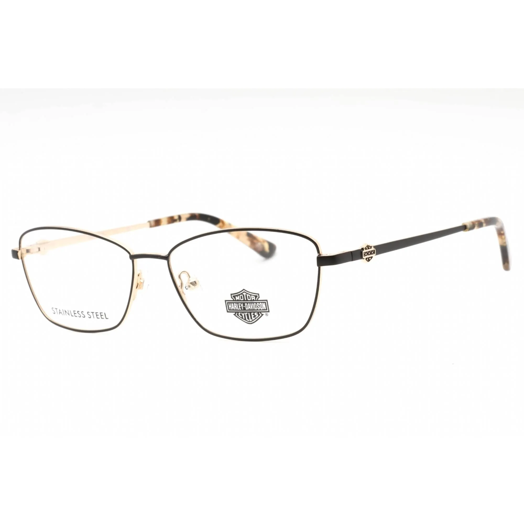 Harley Davidson Women's Eyeglasses - Matte Black Metal Rectangular Frame | HD0560 002