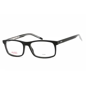 Hugo Men's Eyeglasses - Black Crystal Plastic Rectangular Frame | HG 1004 07C5 00