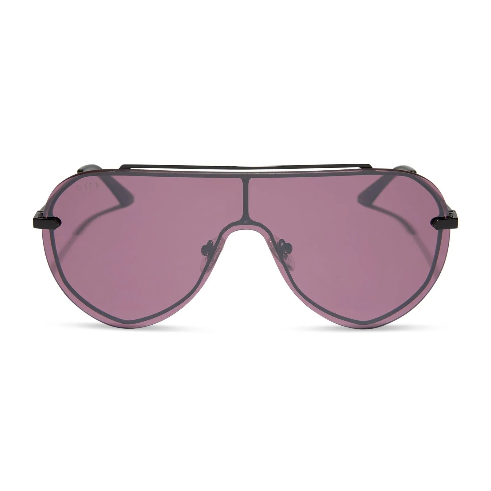 IMANI - BLACK   AUBERGINE W SILVER FLASH SUNGLASSES