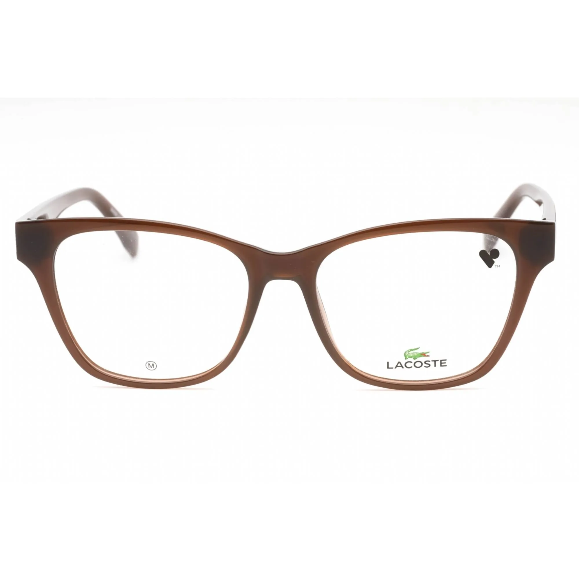 Lacoste Women's Eyeglasses - Brown Plastic Square Frame Clear Demo Lens | L2920 200