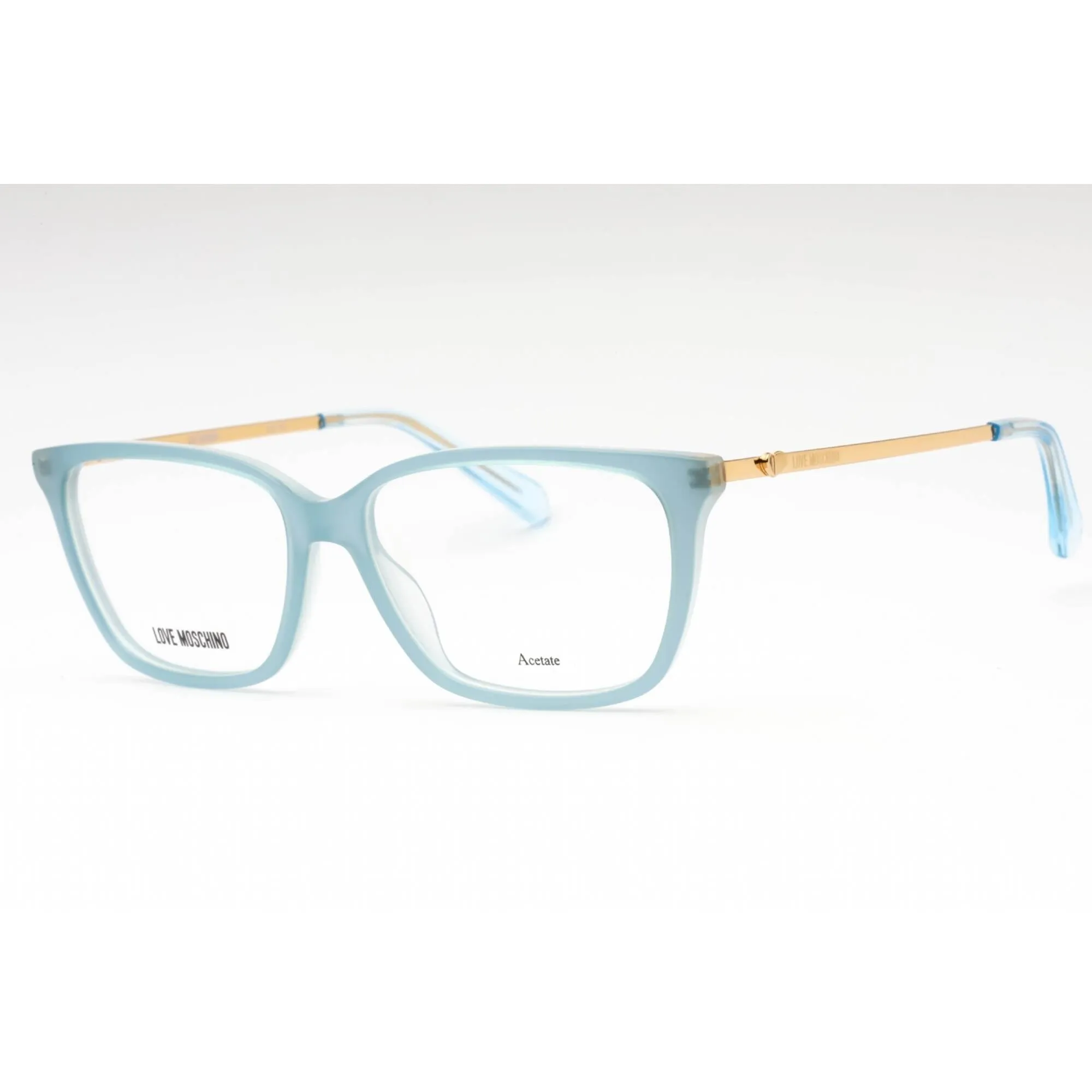 Moschino Love Women's Eyeglasses - Azure Acetate Rectangular Full Rim | MOL550 MVU