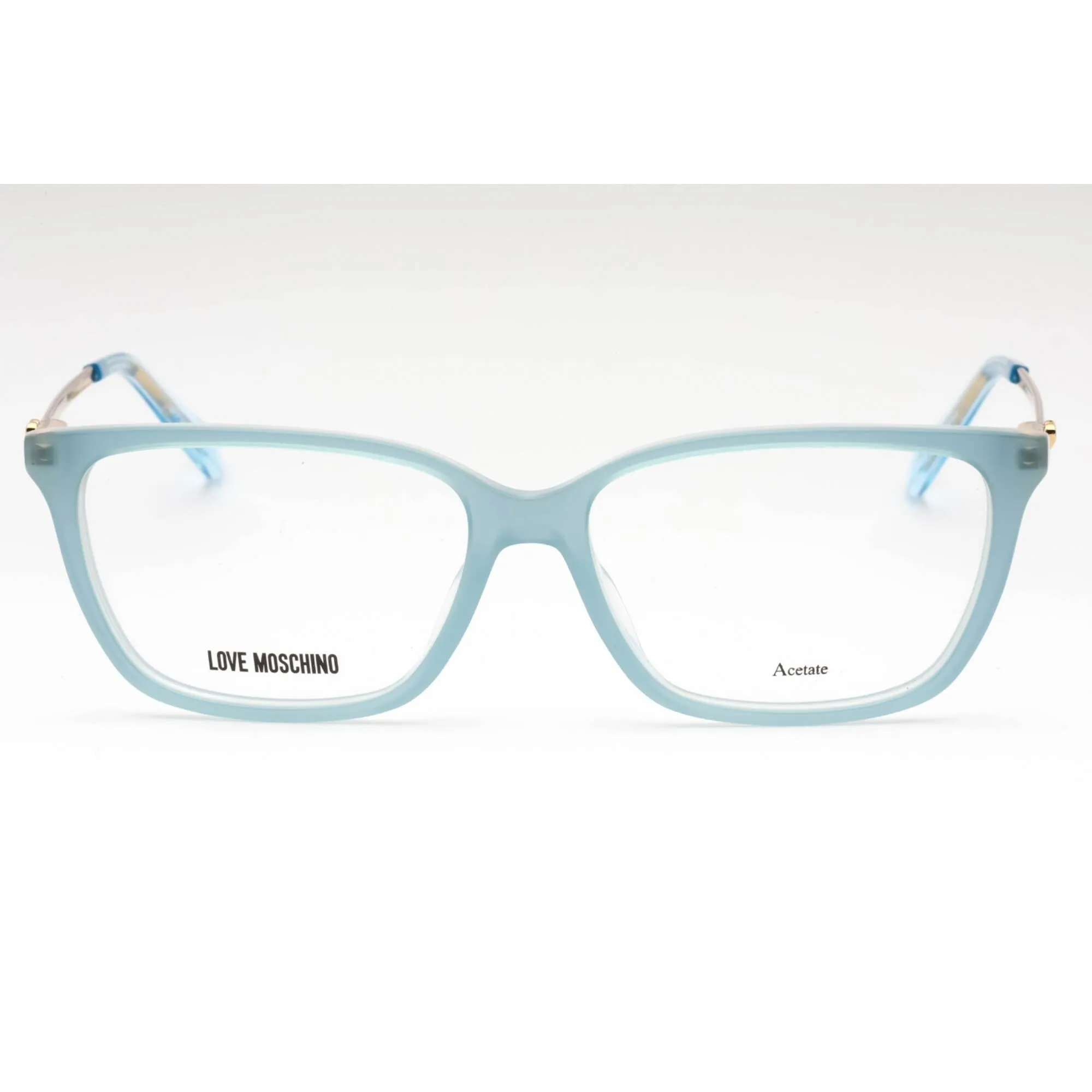 Moschino Love Women's Eyeglasses - Azure Acetate Rectangular Full Rim | MOL550 MVU