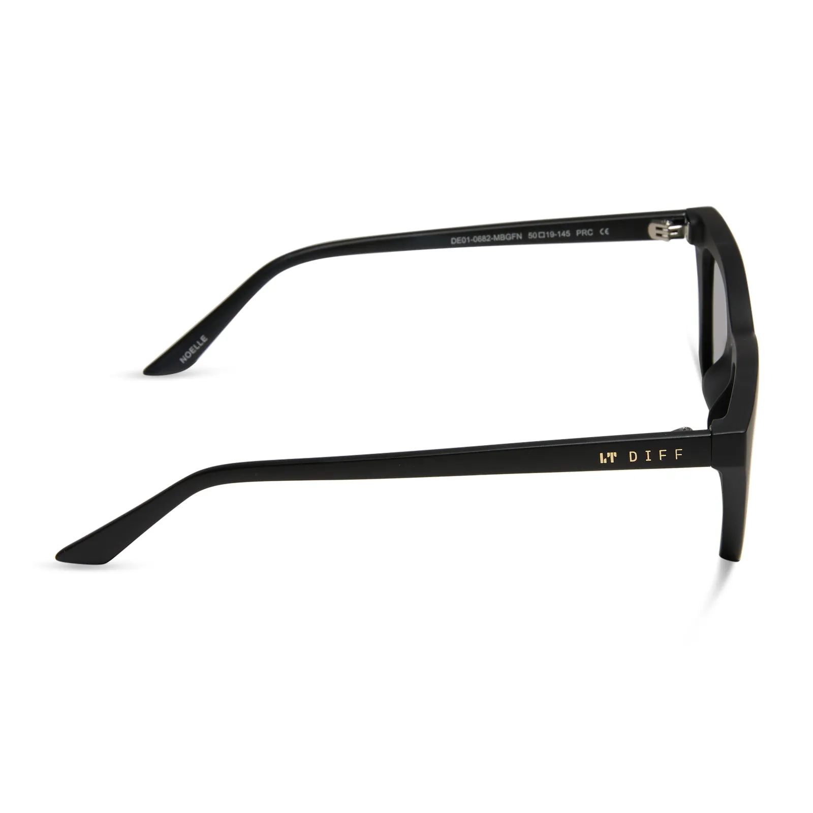 NOELLE - MATTE BLACK   GREY SUNGLASSES