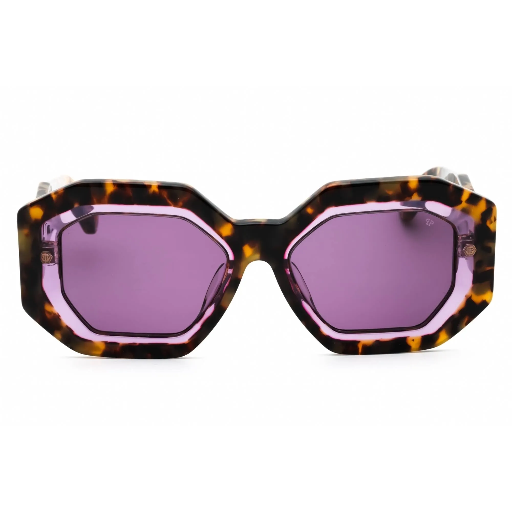 Philipp Plein Women's Sunglasses - Light Yellow Havana Geometric Frame | SPP098M 0778