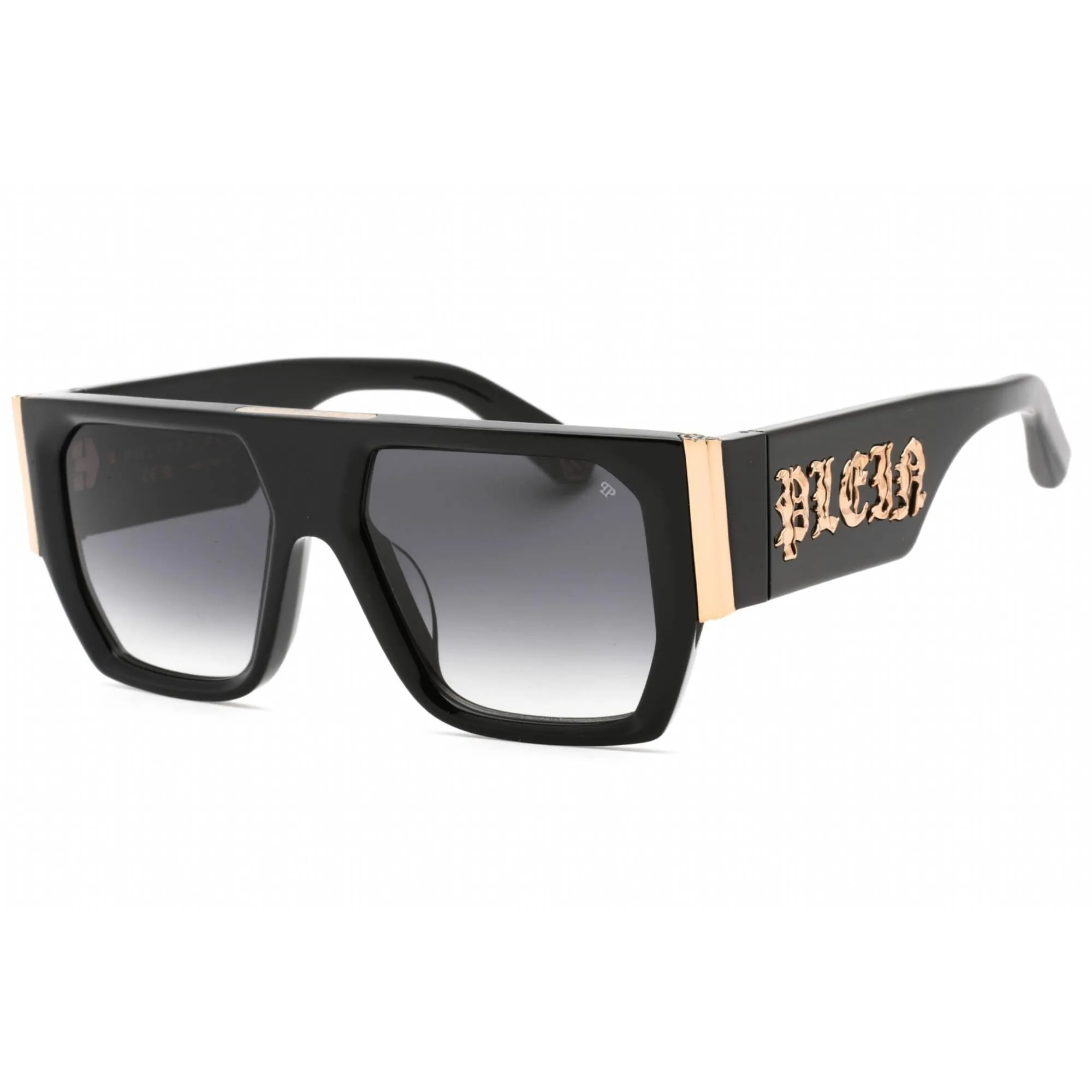 Philipp Plein Women's Sunglasses - Shiny Black Irregular Shape Frame | SPP094M 0700