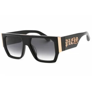 Philipp Plein Women's Sunglasses - Shiny Black Irregular Shape Frame | SPP094M 0700