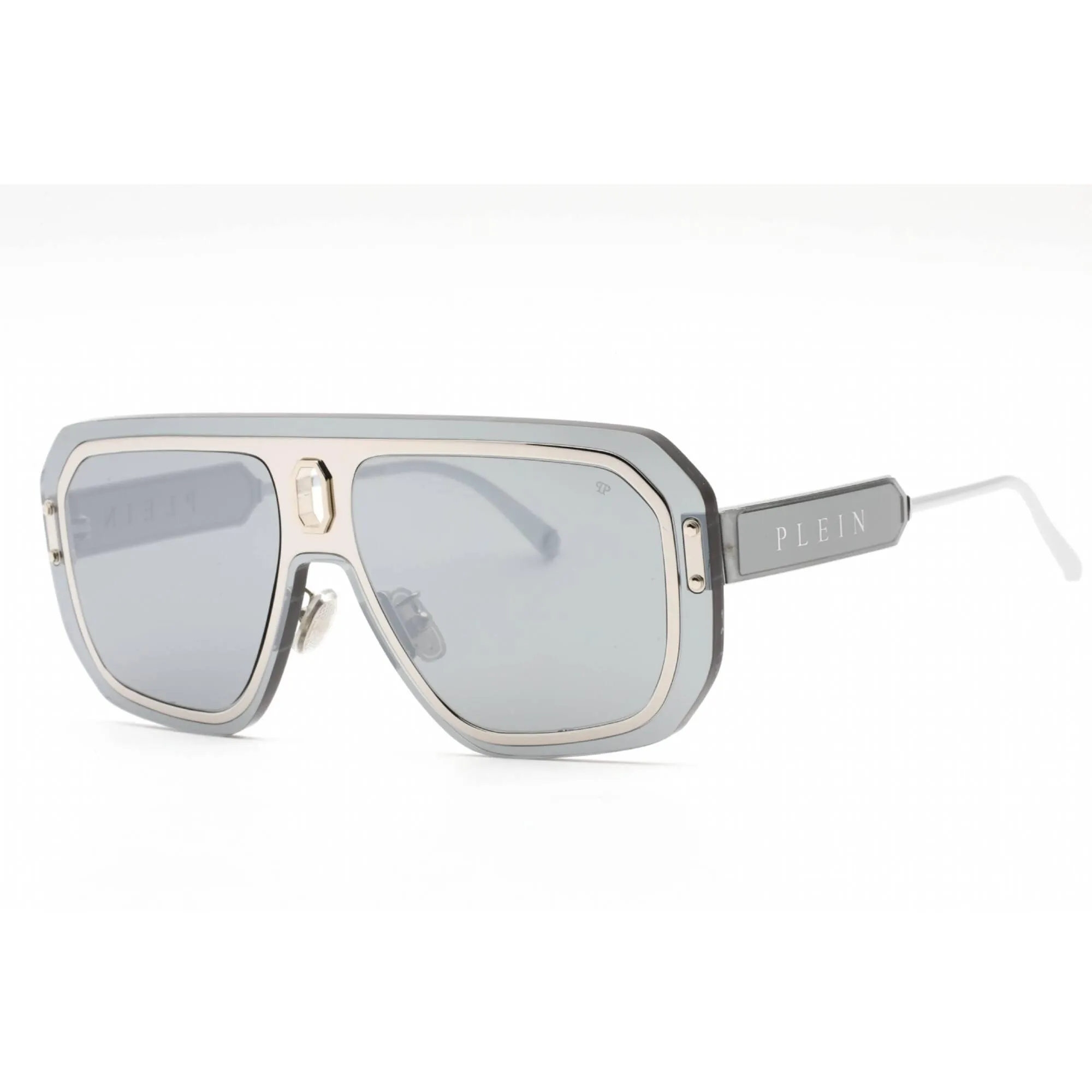 Philipp Plein Women's Sunglasses - Shiny Palladium Frame Silver Lens | SPP050 579X