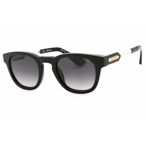 Police Men's Sunglasses - Shiny Black Acetate Round Full Rim Frame | SPLF70M 0700