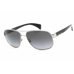 Prada Unisex Sunglasses - Shiny Gunmetal Black Metal Rectangular | 0PR 52PS 5AV5W1
