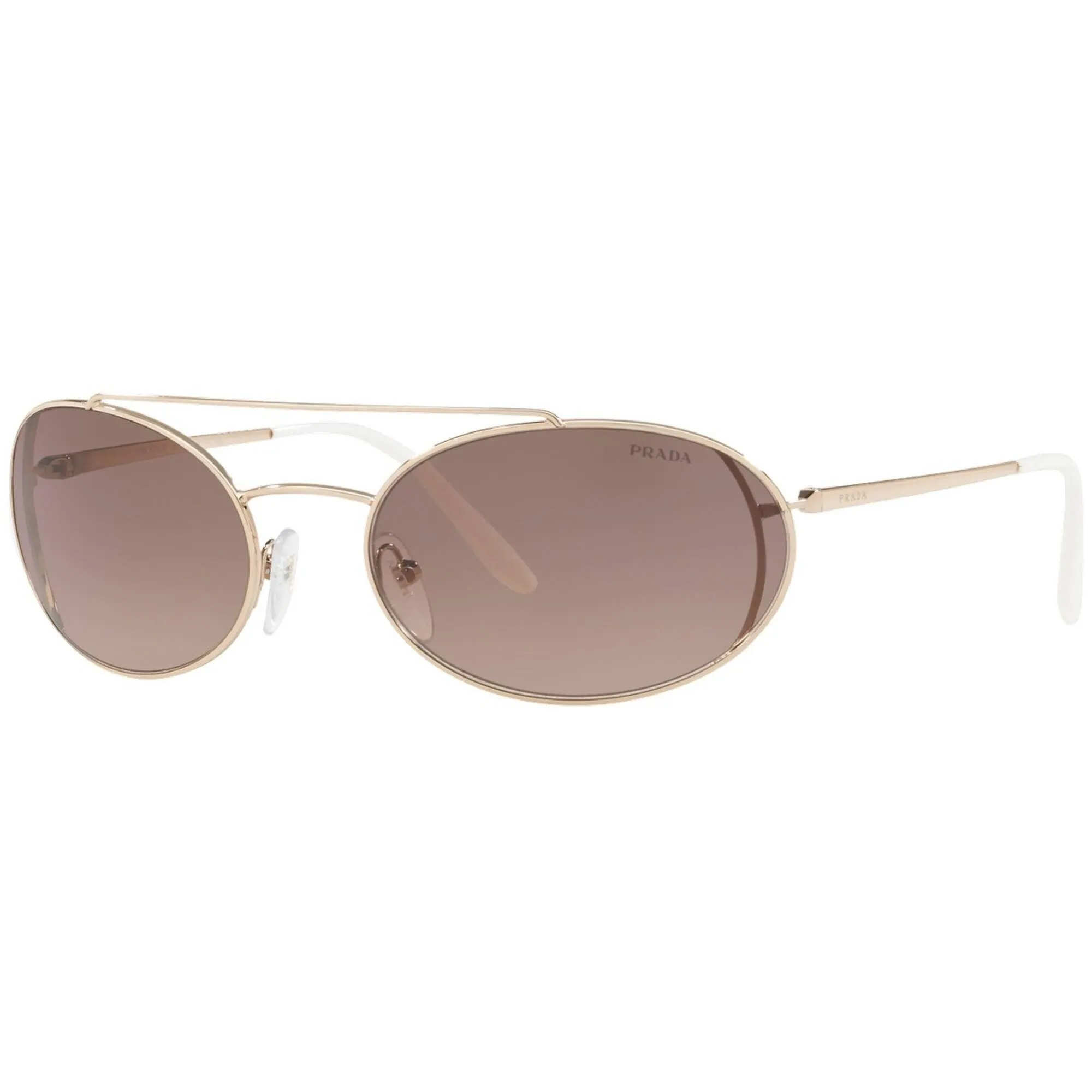 Prada Women's Sunglasses - Pale Gold Metal Frame Brown Lens | PRADA 0PR66VS ZVN3D061
