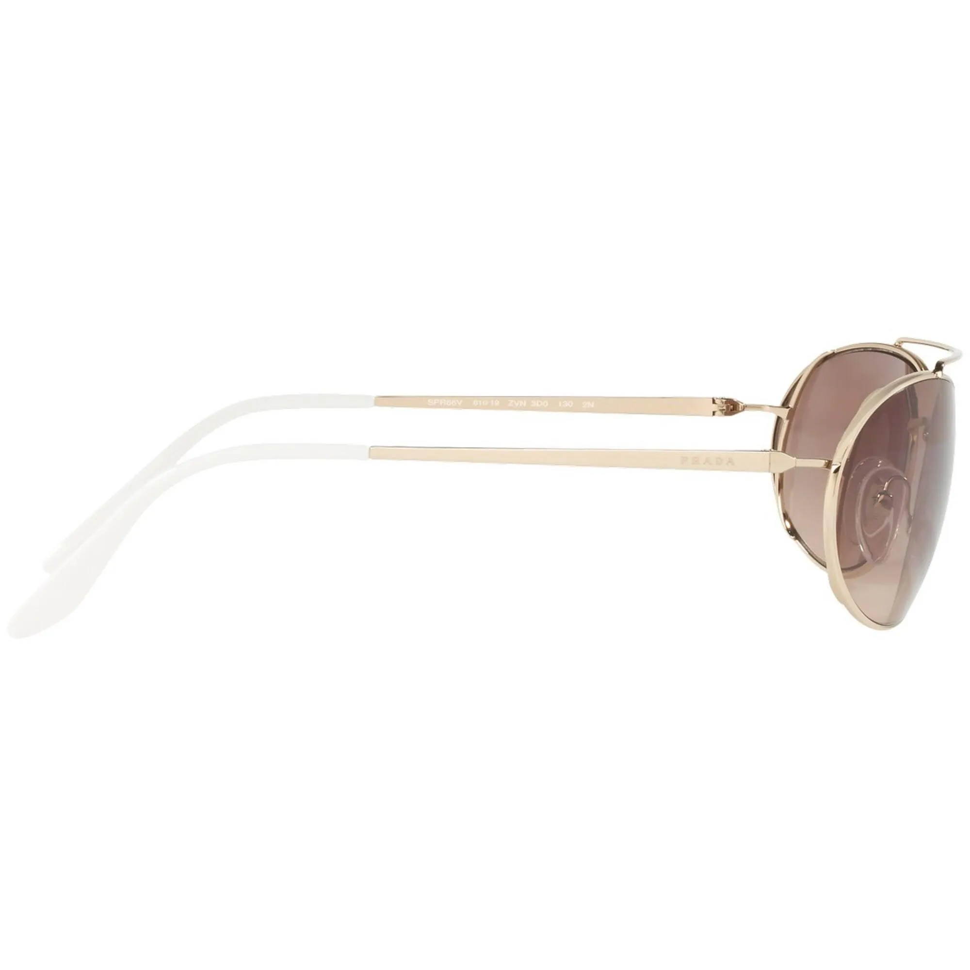 Prada Women's Sunglasses - Pale Gold Metal Frame Brown Lens | PRADA 0PR66VS ZVN3D061