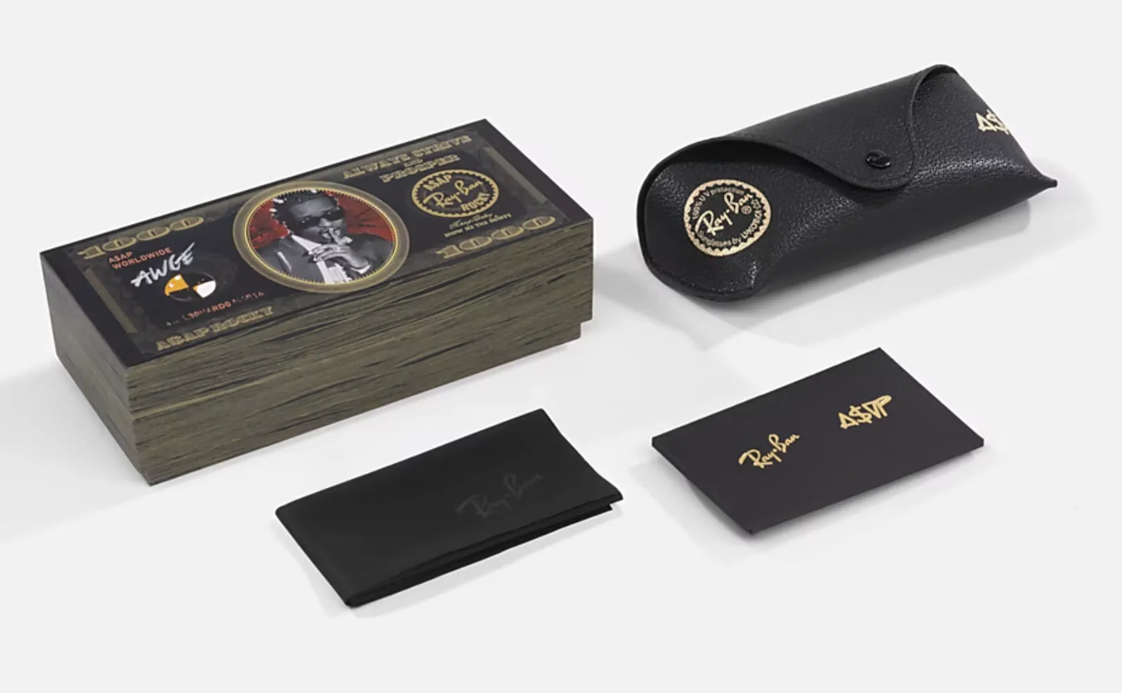 Ray Ban x A$AP Rocky Mega Blacked Clubmaster Out Collection Sunglasses xld