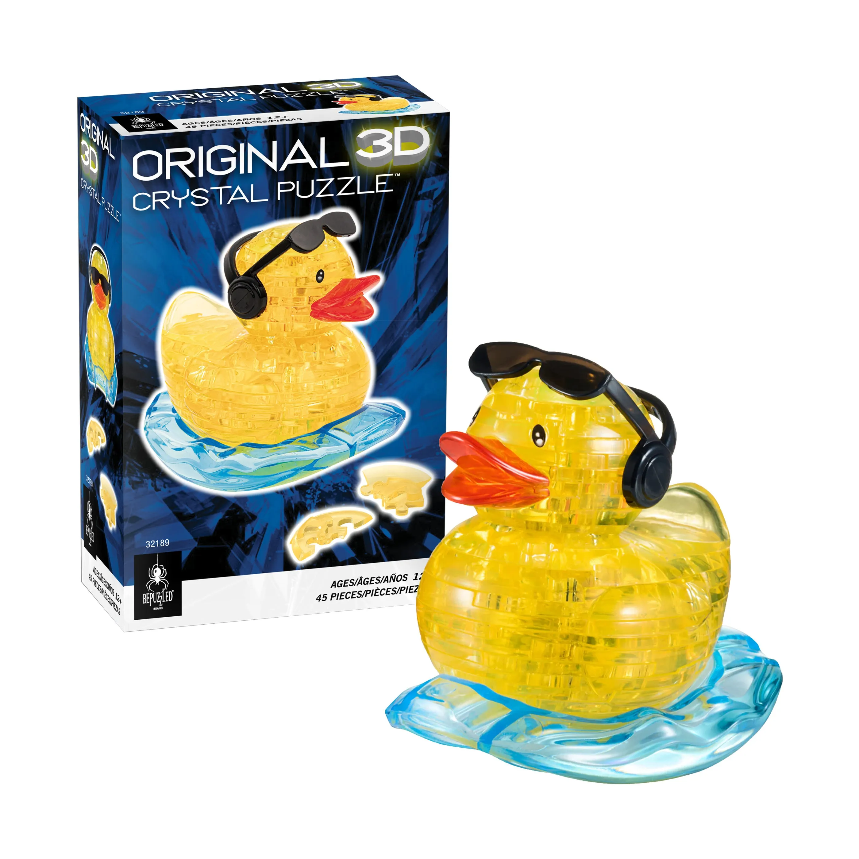 Rock'n Duck 3D Crystal Puzzle - Vibrant Yellow, 45 Pcs