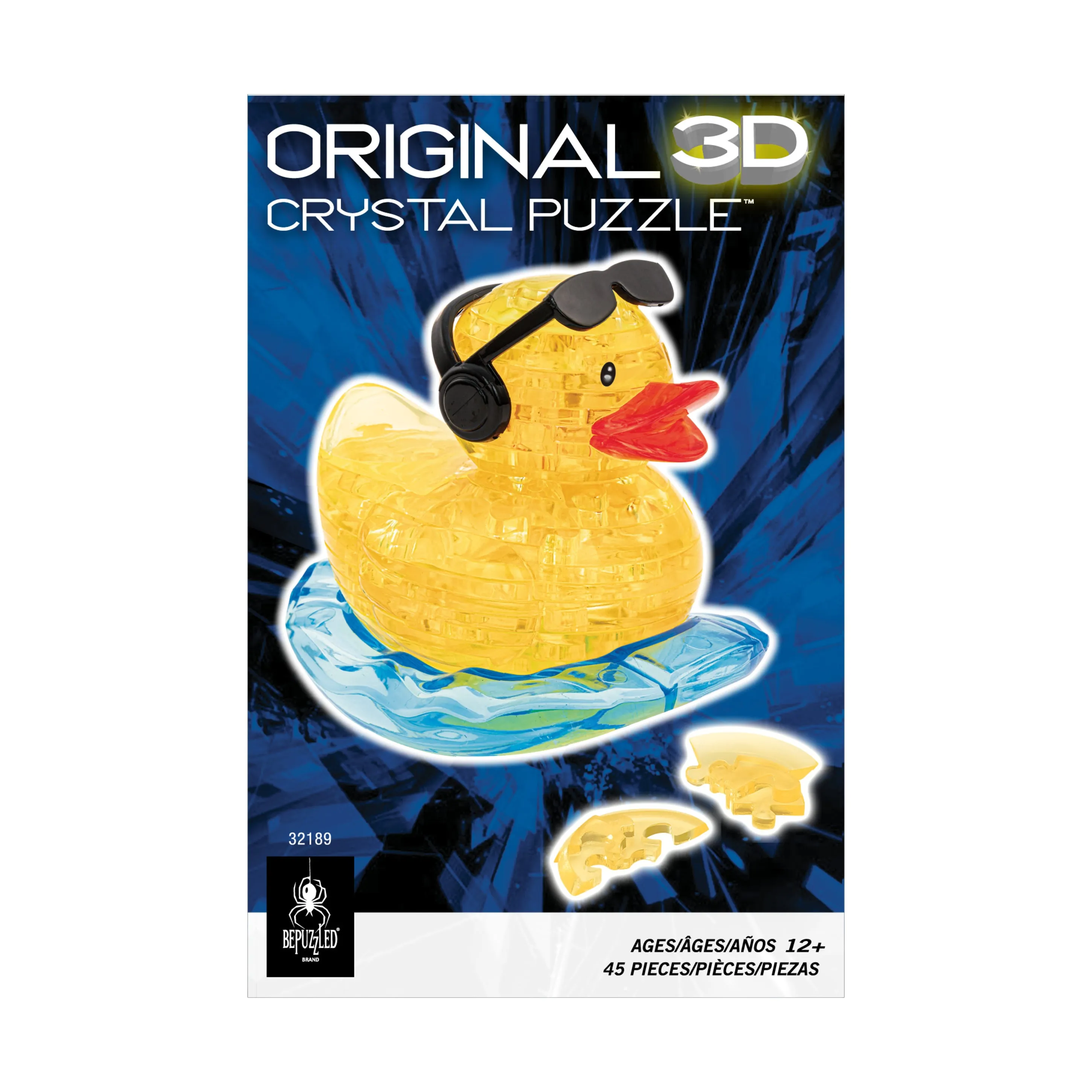 Rock'n Duck 3D Crystal Puzzle - Vibrant Yellow, 45 Pcs