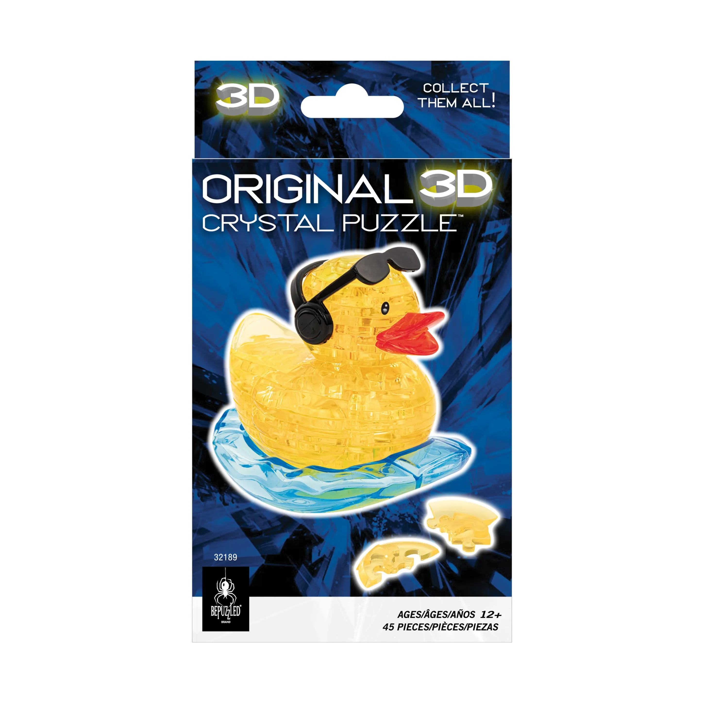 Rock'n Duck 3D Crystal Puzzle - Vibrant Yellow, 45 Pcs