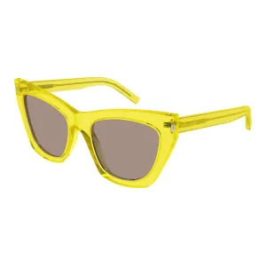 Saint Laurent Women's Sunglasses - Yellow Acetate Frame Brown Lens | SL214KATE 020