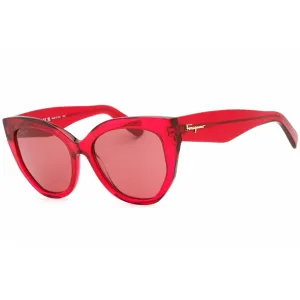 Salvatore Ferragamo Women's Sunglasses - Transparent Red Plastic Cat Eye | SF1061S 613