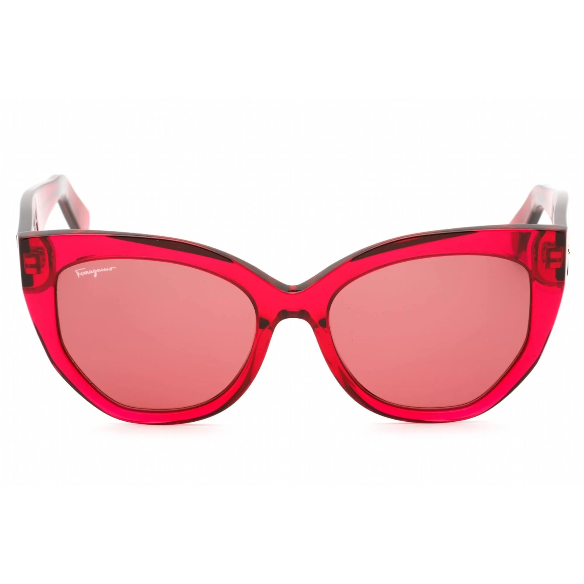 Salvatore Ferragamo Women's Sunglasses - Transparent Red Plastic Cat Eye | SF1061S 613