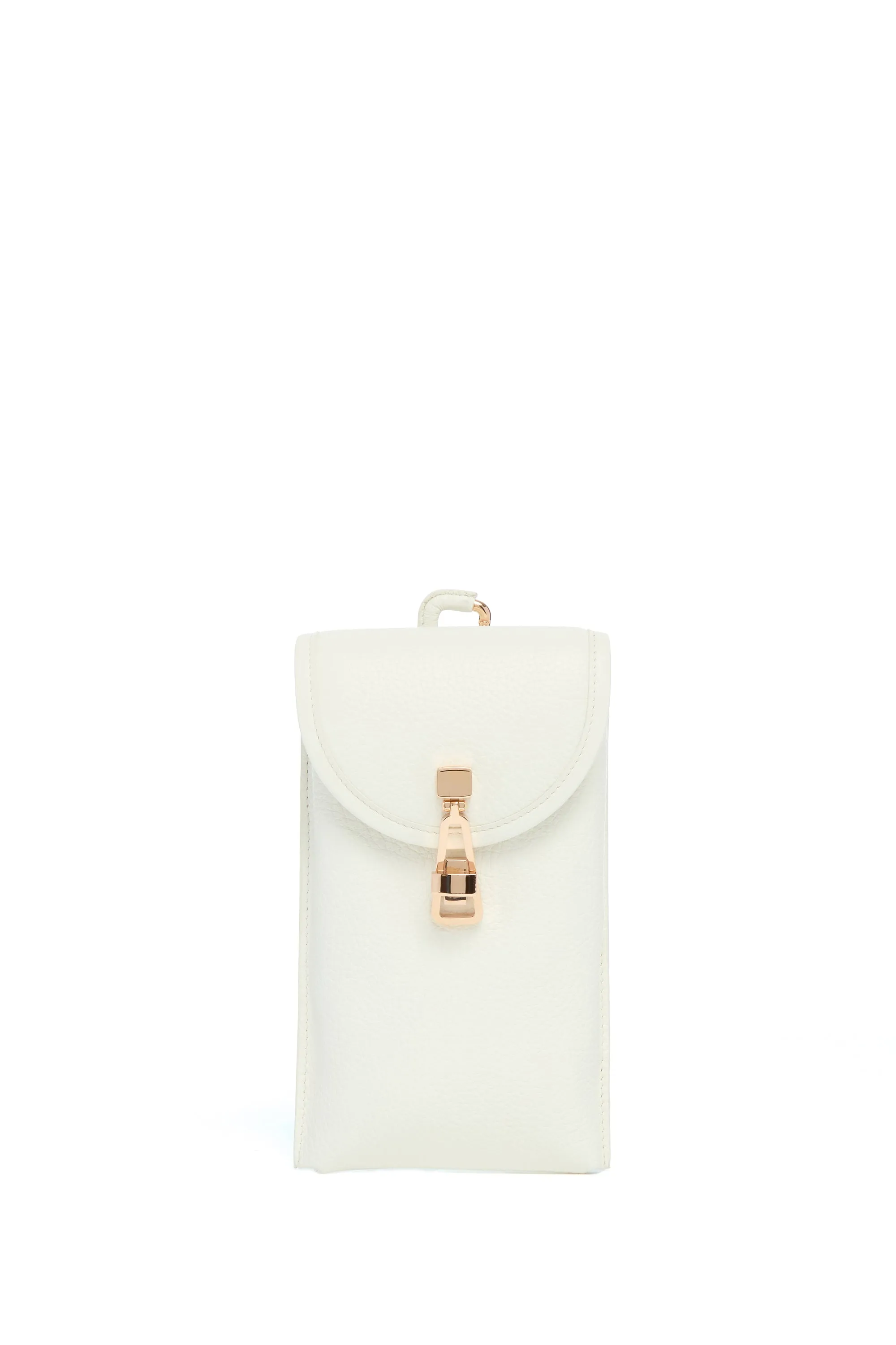 Sunglasses Pouch in Ivory Textured Leather