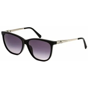 Swarovski Women's Sunglasses - Full Rim Shiny Black Plastic Rectangular | SK0225 01B