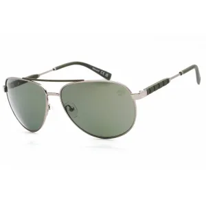Timberland Men's Sunglasses - Full Rim Shiny Gunmetal Aviator Frame | TB9282 08R
