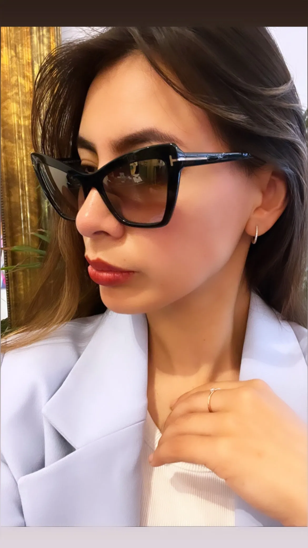 Tom Ford Black Cateye Sunglasses