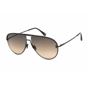 Tom Ford Men's Sunglasses - Shiny Black Metal Pilot Full Rim Frame | FT0924 01B