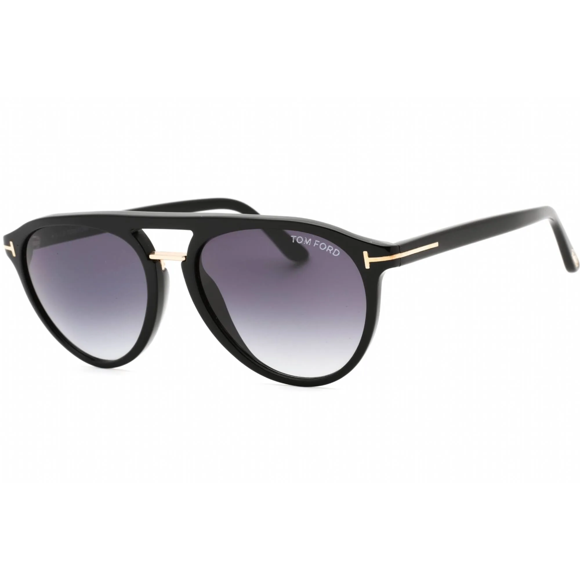 Tom Ford Men's Sunglasses - Shiny Black Pilot Frame Gradient Blue Lens | FT0697 01W