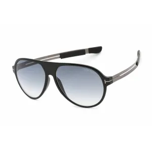 Tom Ford Men's Sunglasses - Shiny Black Plastic Pilot Full Rim Frame | FT0881 01B