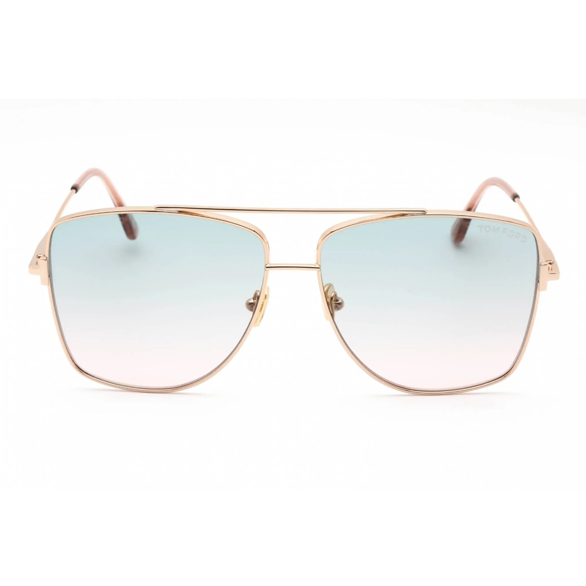 Tom Ford Men's Sunglasses - Shiny Rose Gold Frame Gradient Green Lens | FT0838 28P