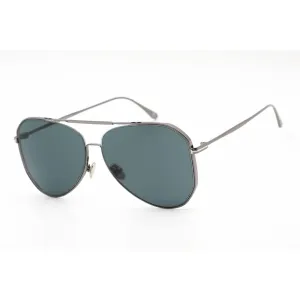Tom Ford Unisex Sunglasses - Shiny Dark Ruthenium Metal Aviator Frame | FT0853 12V