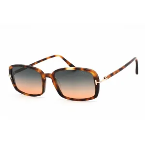 Tom Ford Women's Sunglasses - Blonde Havana Plastic Rectangular Frame | FT0923 53P