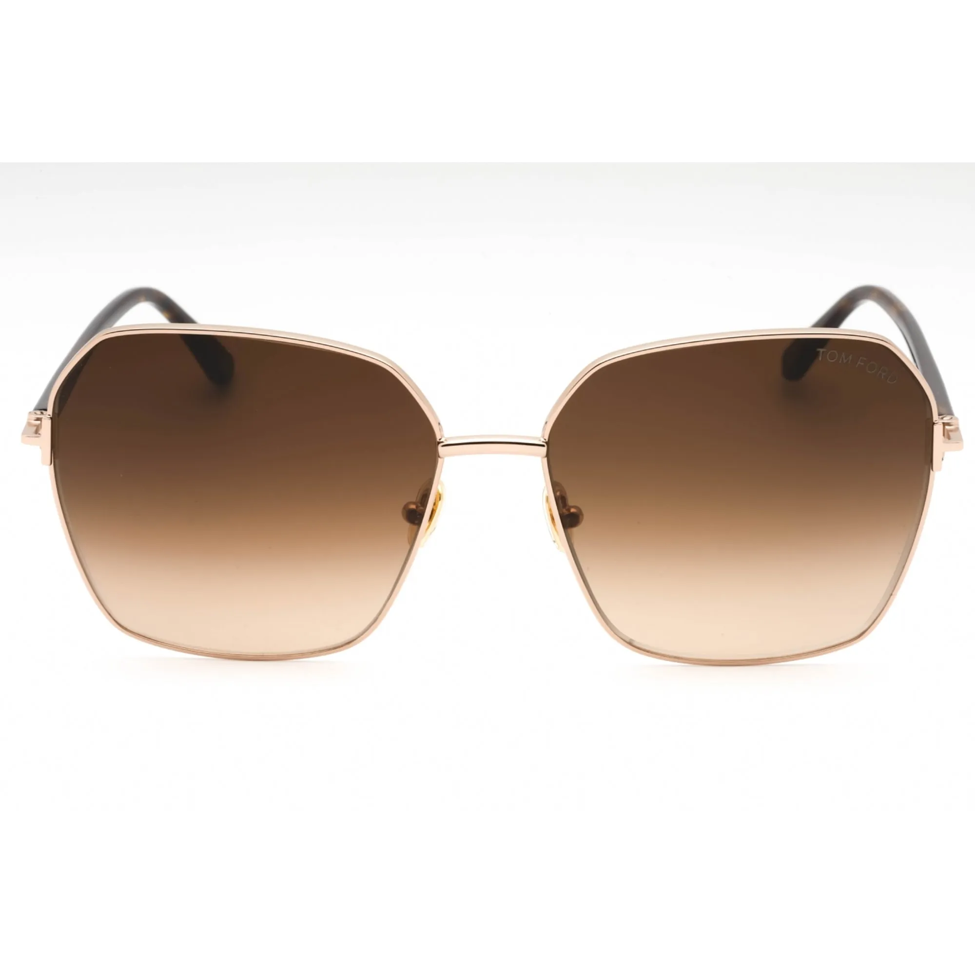 Tom Ford Women's Sunglasses - Dark Havana Metal Geometric Full Rim Frame | FT0839 52F